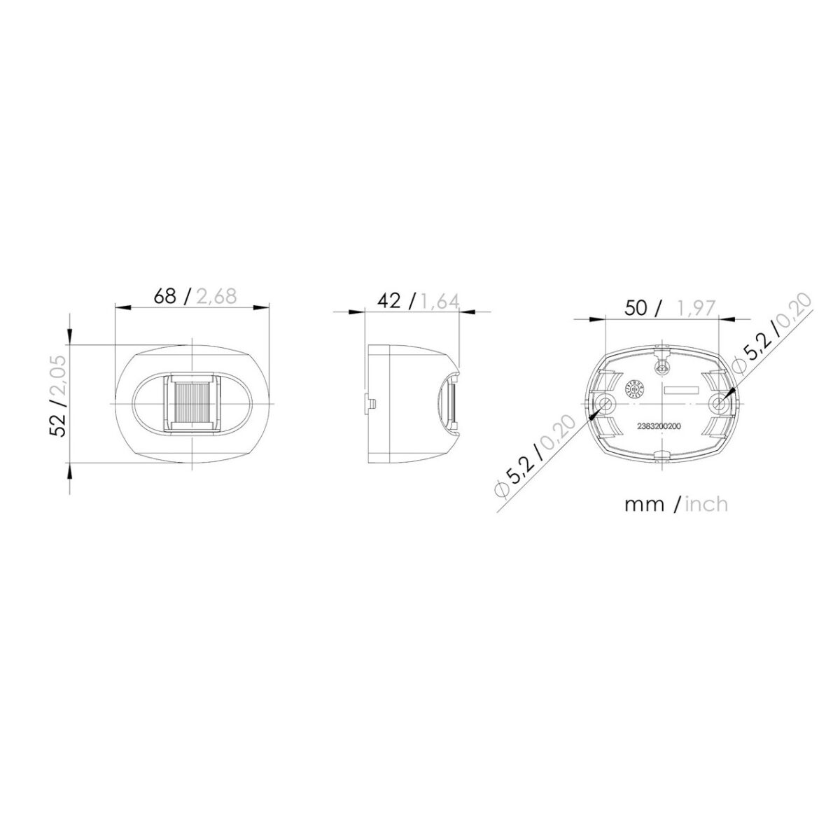 S34 LED Stern Drawing