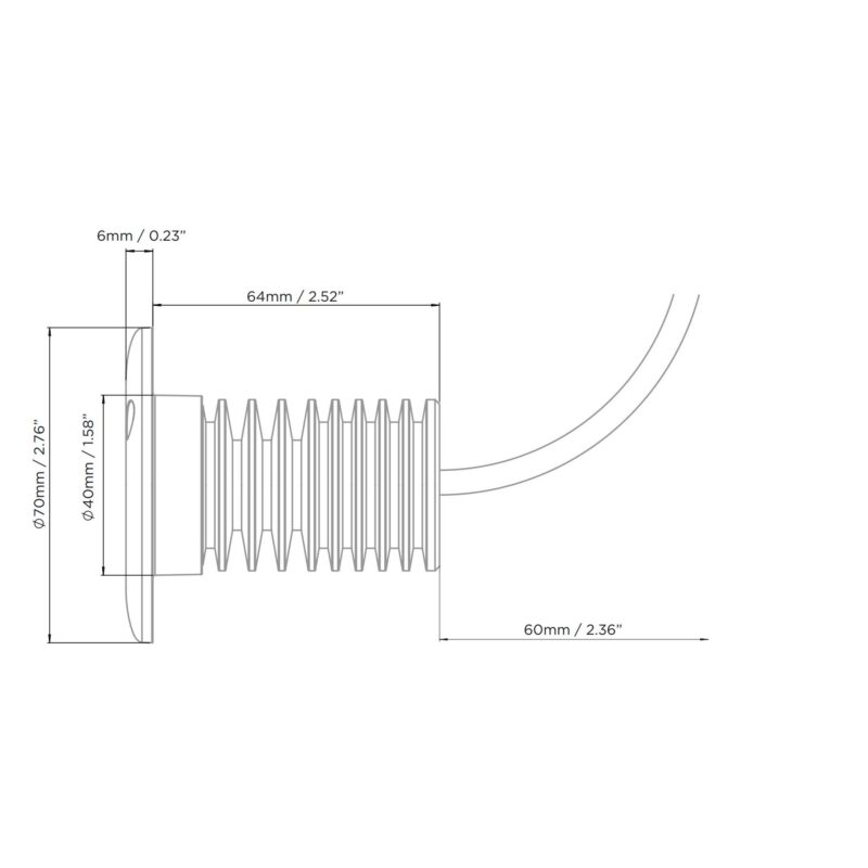 Ocean LED D3 Underwater Light Dimensions