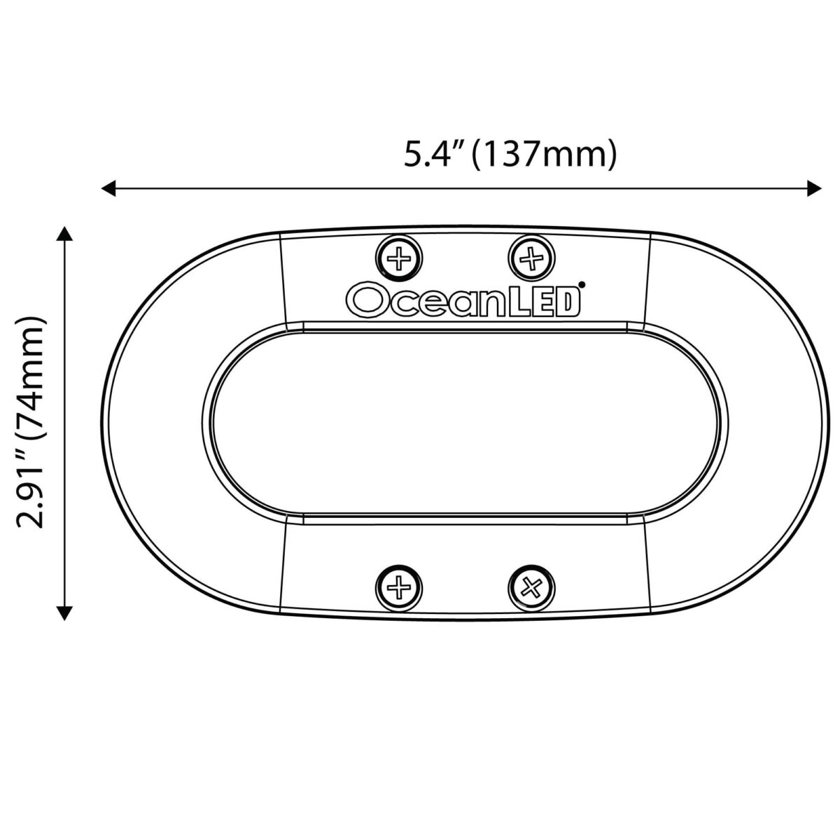 Ocean LED Underwater Light X4 Series Dimensions